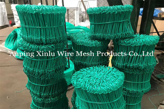 6 pollici Double Loop Tie Wire Anti Rust 1.0mm 16 Gauge colorato PVC rivestito Baling Tie Wire