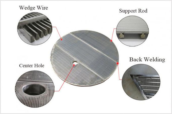 Tipo unito griglie della scanalatura 0.5mm del diametro 1250mm X di sostegno del cavo del cuneo per Ion Exchangers