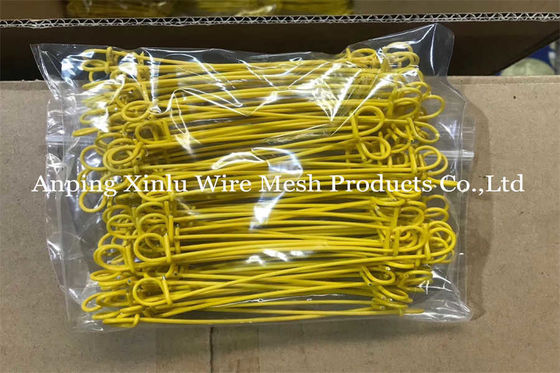 19Gauge Giallo Rosso Blu PVC RivestitoColorato Double Loop Bar Wire Tie per il fasciamento con 20% di tasso di allungamento