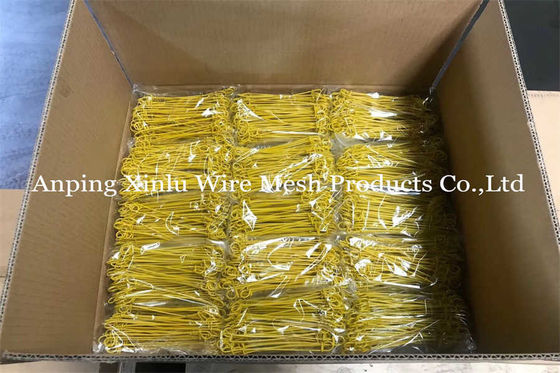 19Gauge Giallo Rosso Blu PVC RivestitoColorato Double Loop Bar Wire Tie per il fasciamento con 20% di tasso di allungamento
