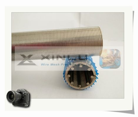 Il cavo di forma di v ha avvolto 316L saldato schermi ss ha scanalato il diametro del micron 33mm del tubo 50