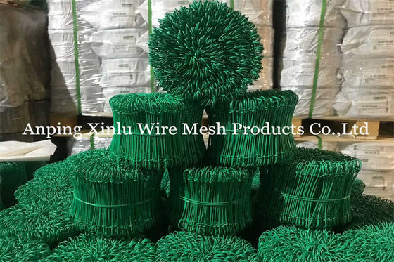 6 pollici Double Loop Tie Wire Anti Rust 1.0mm 16 Gauge colorato PVC rivestito Baling Tie Wire