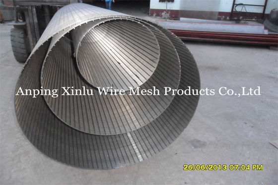 Apertura scanalata continua di acciaio inossidabile Vee Wire Screen Basket With
